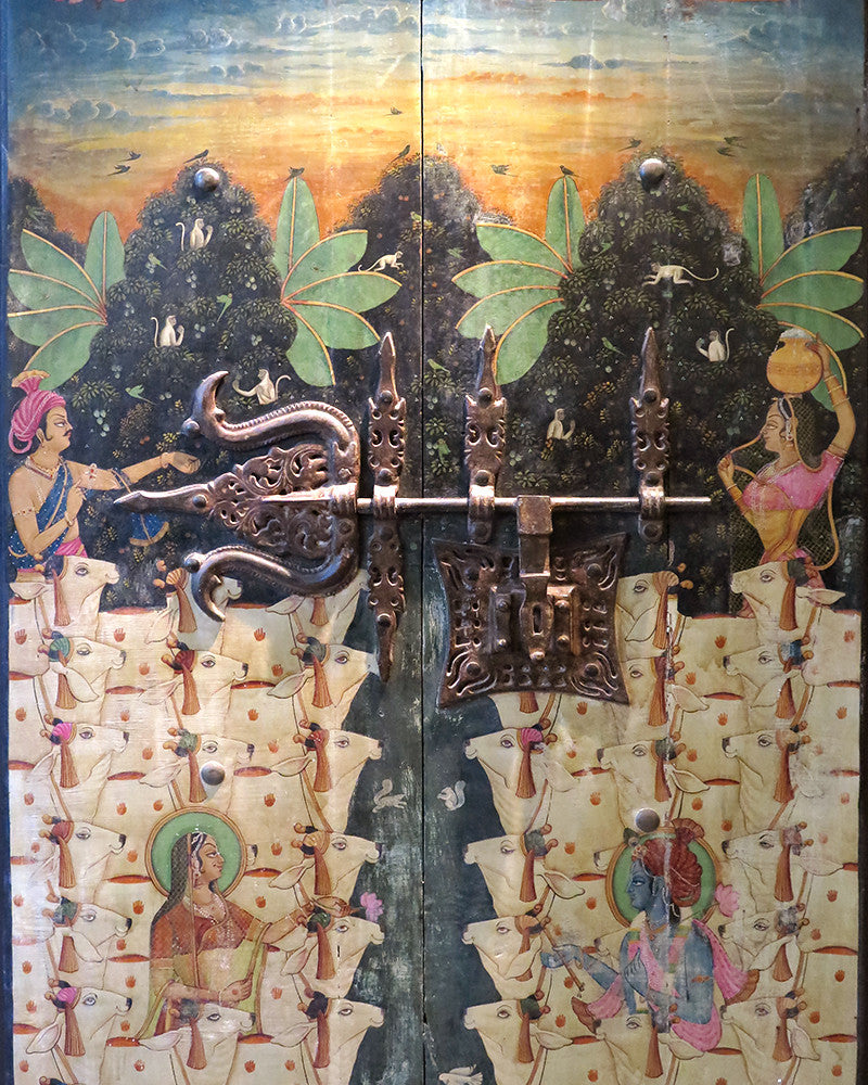 Painted double door