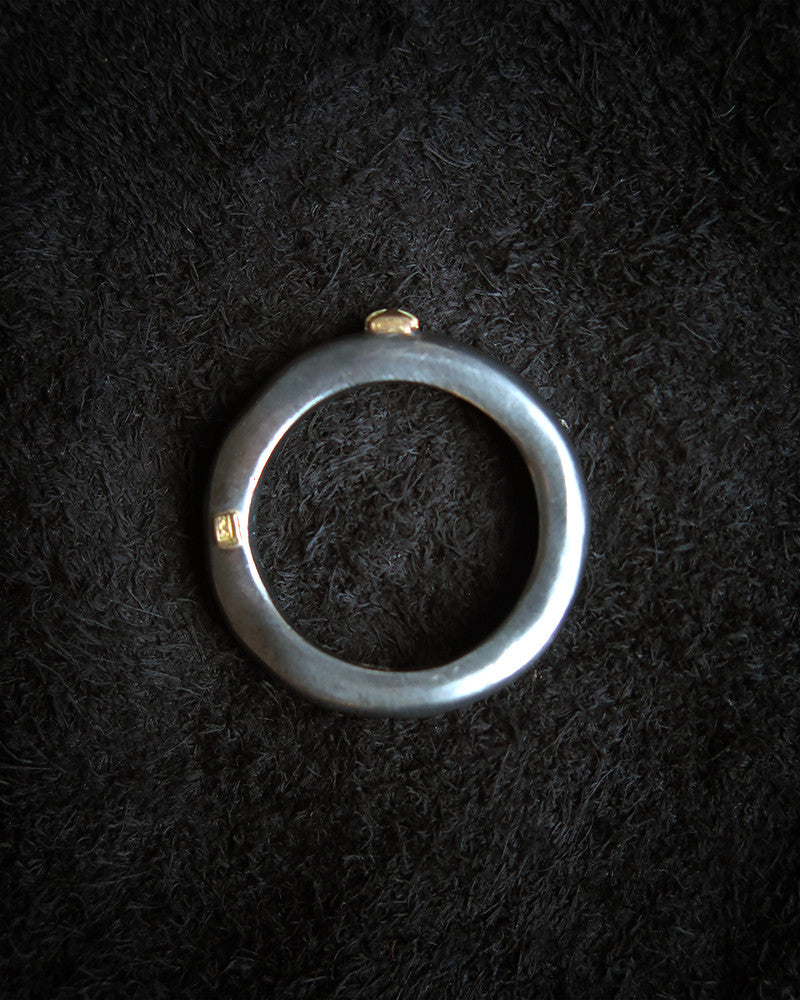 Blackened silver ring and cross