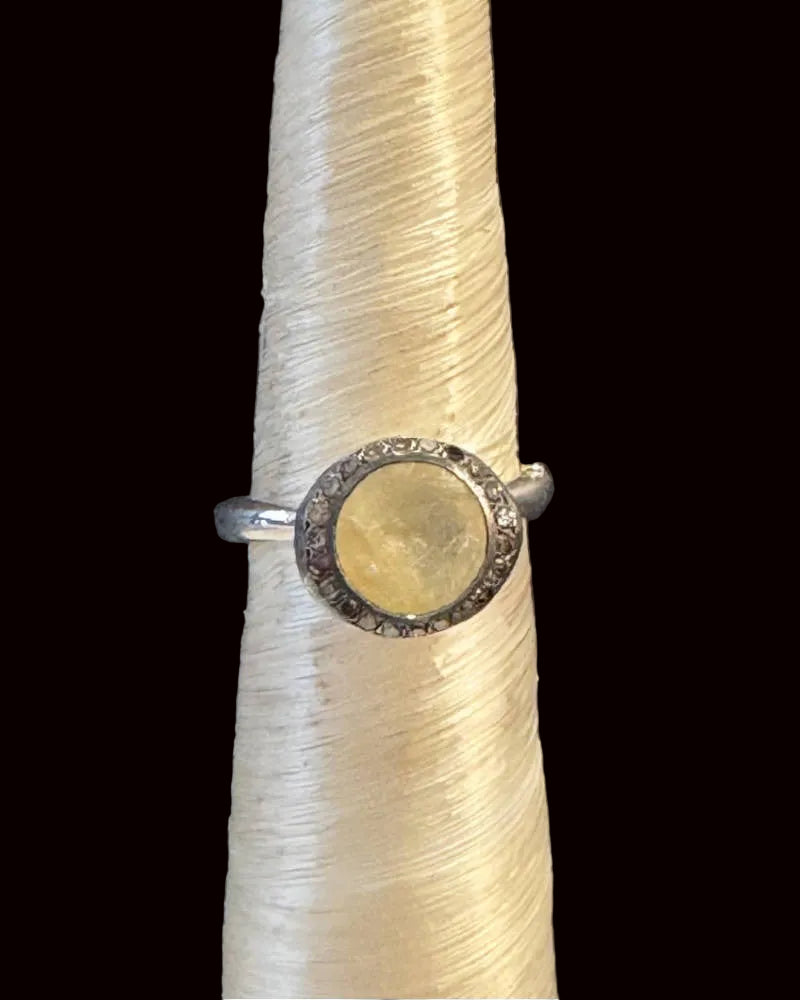 Diamonds and golden rutilated quartz