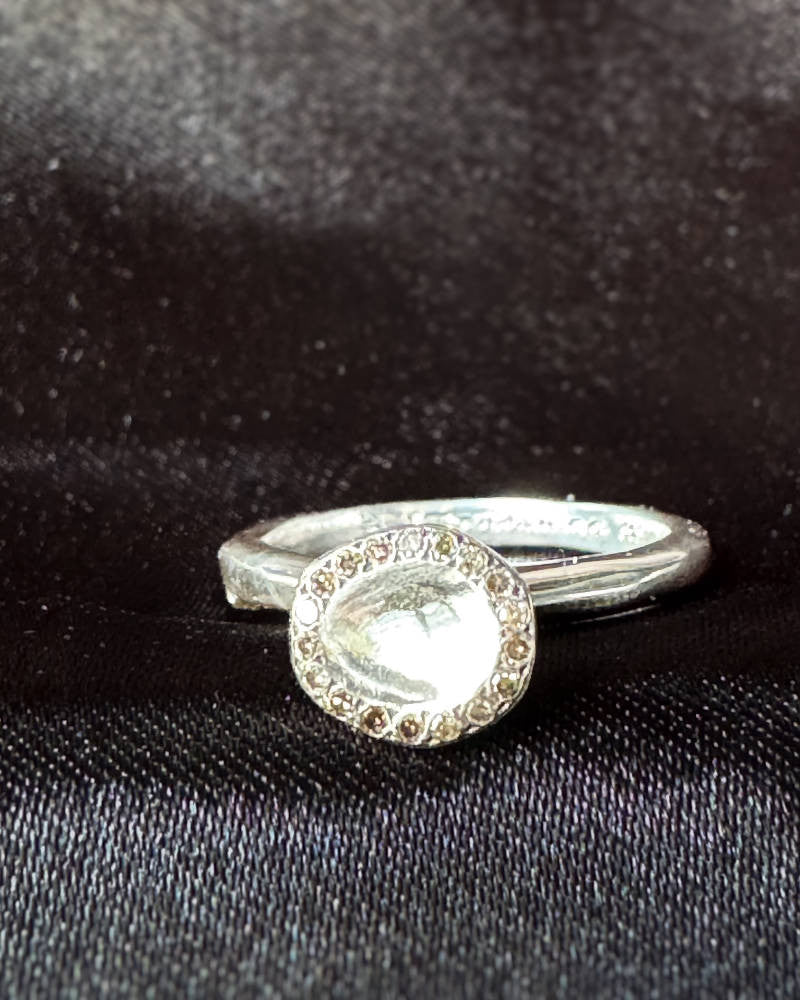 Small diamond pavé ring