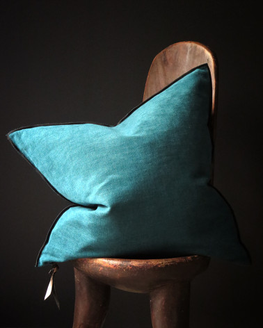Maison de Vacances - Peacock chenille canvas cushion