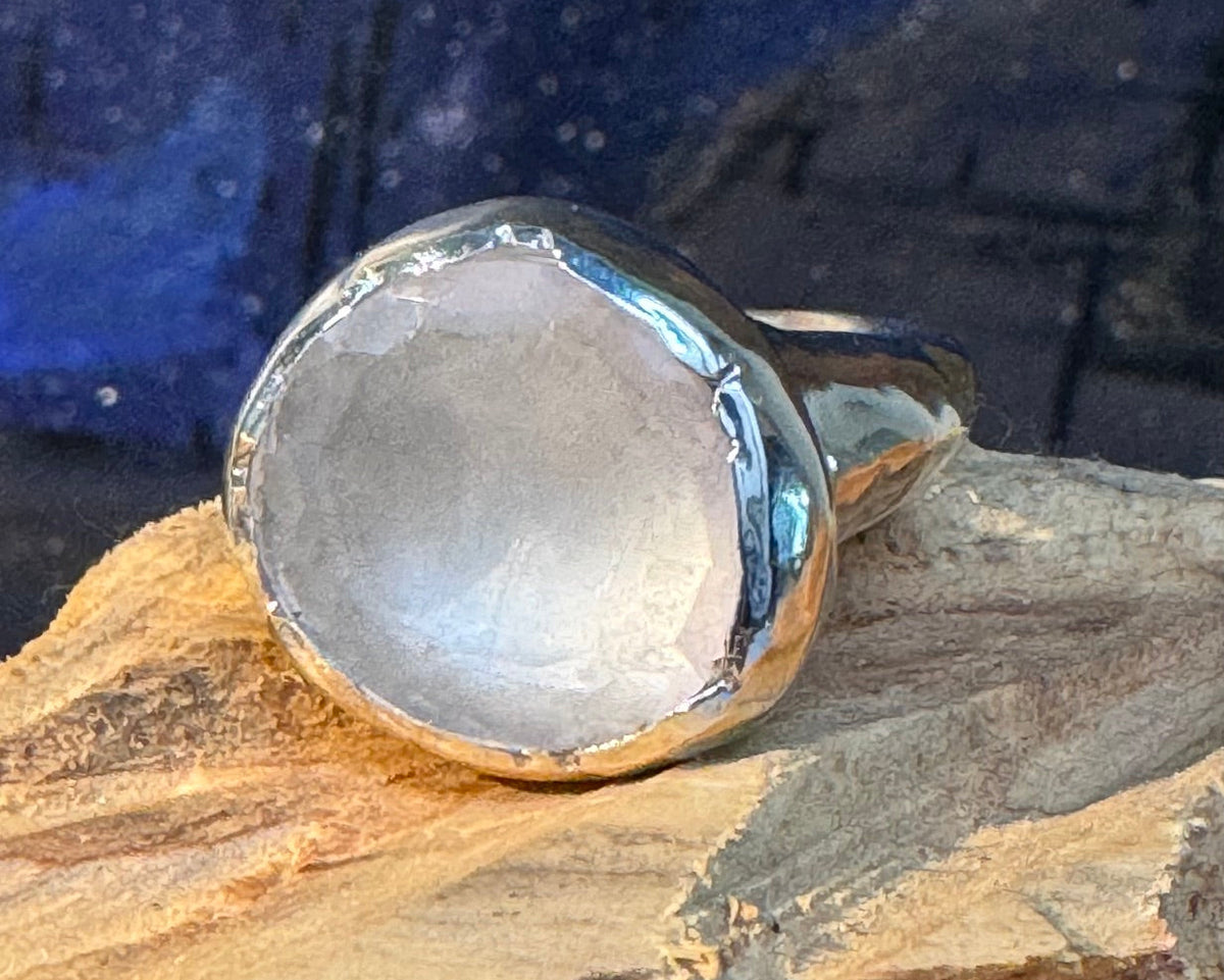 Bague Argent et Quartz rose