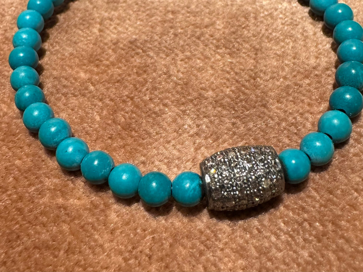 Bracelet turquoises et diamants