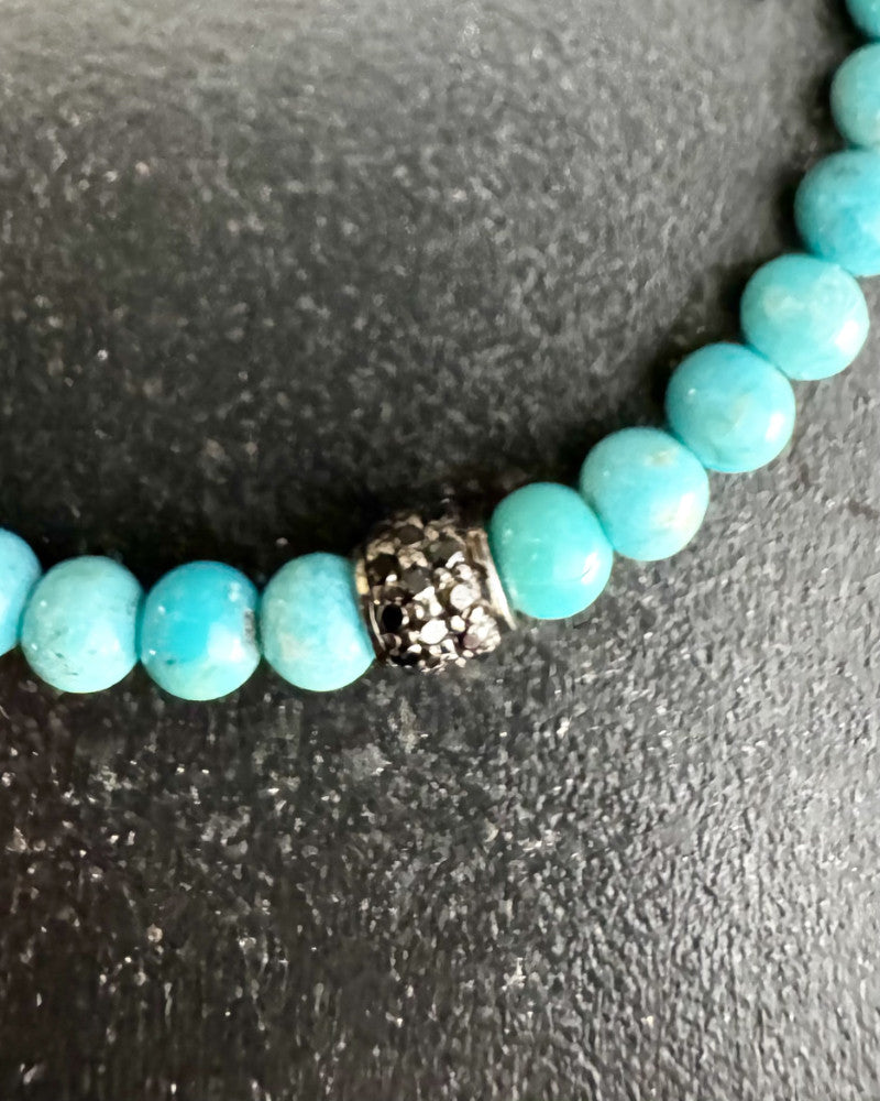 Diamond and turquoise bracelet