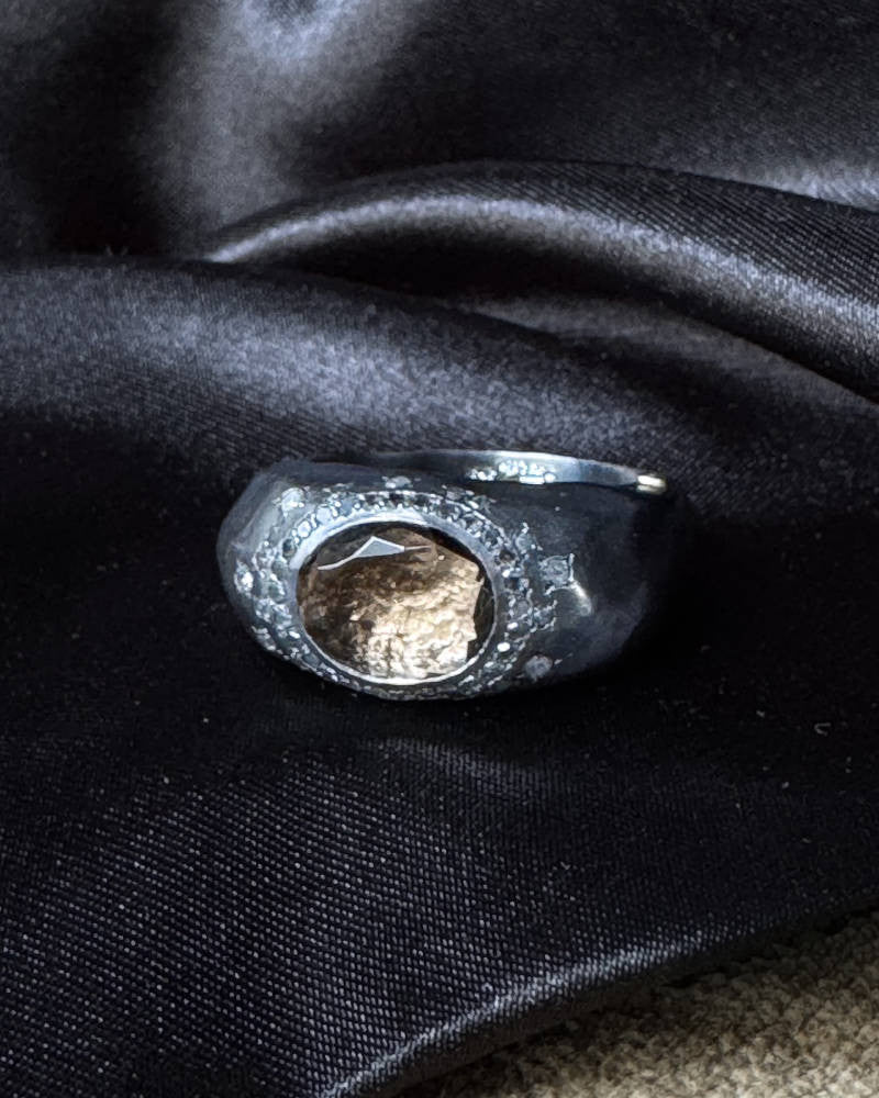 Bague Smocky Quartz & Diamonds