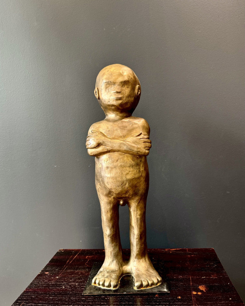 Statue en bronze, Masque long bec